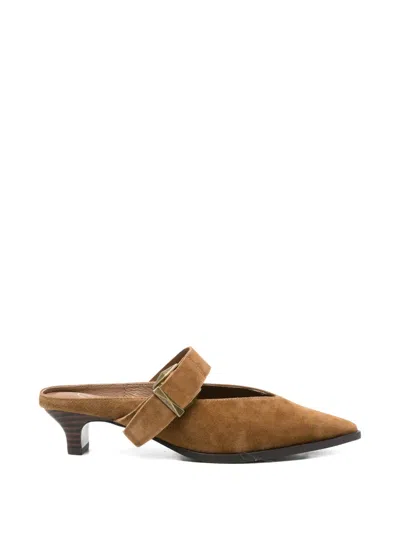 Ash Tessa Suede Mules In Brown