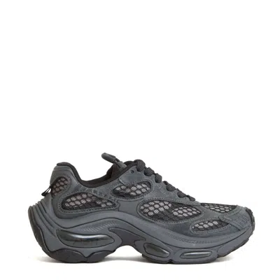 Ash Textured Dragon Sneakers With Air Cushioning In Gray