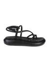 Ash Thick Flat-soled Sandals In Black