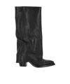 Ash Jackson Texan Boots In Black Leather In Black