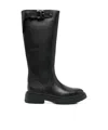 Ash Mandeville Low Heels Boots In Black Leather In Black