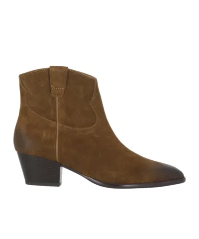 Ash Pointed-toe Suede Ankle Boots In Brown