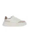 Ash Shell And Black Leather Combo Sneakers In White
