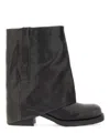 Ash Tijuana Draped Black Calf Leather Ankle Boots In Black