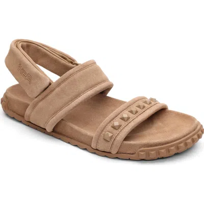 Ash Tixty Studded Slingback Sandal In Noisette Tan