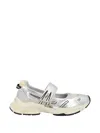 Ash Touch-strap Mesh-panel Slip-ons In Silver