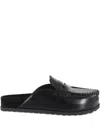 Ash Round Toe Mules In Black