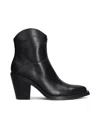 Ash Contemporary Short Leather Ankle Boots In Black
