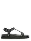 Ash Studded Open Toe Lace-up Rubber Sole