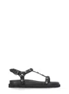 Ash Studded Open Toe Lace-up Rubber Sole