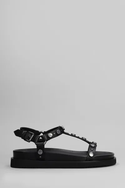 ASH UGO FLATS IN BLACK LEATHER