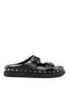 Ash Stud-detail Leather Sandals In Black