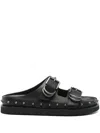 Ash Stud-detail Leather Sandals In Black