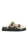 Ash Slippers Open Toe Stud Embellishment In Black