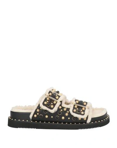 Ash Slippers Open Toe Stud Embellishment In Black