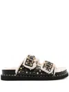 Ash Slippers Open Toe Stud Embellishment In Green