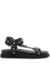 Ash Leather Sandal In Black