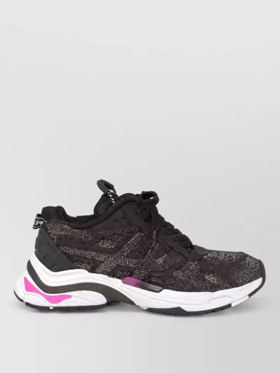 Ash Velvet Lace-up Shoes In Black