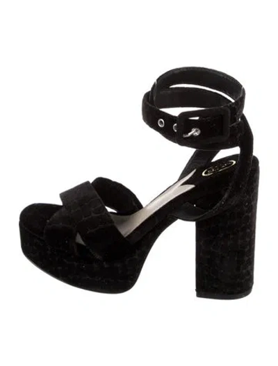 Pre-owned Ash Velvet Sandals In Blue