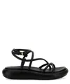 Ash Thick Flat-soled Sandals In Black
