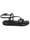 Ash Thick Flat-soled Sandals In Black  