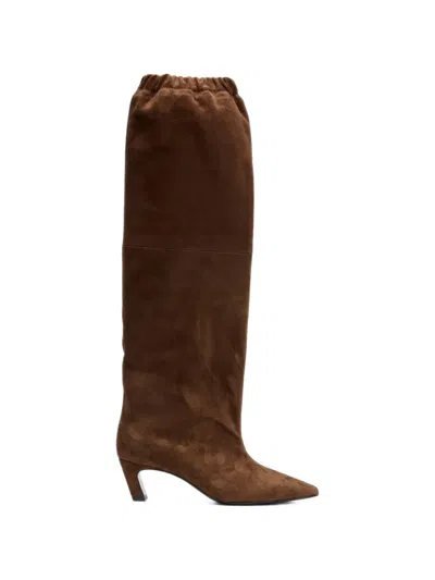 Ash Victoria Suede Knee-high Boots In Brown