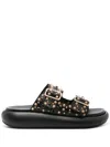 Ash Viking Studded Slide Sandal In Black
