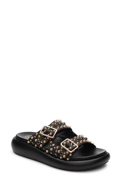 Ash Viking Studded Slide Sandal In Black
