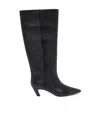 Ash Violet High Heels Boots In Black Leather In Black