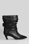 Ash Virgee High Heels Ankle Boots In Black Leather In Black