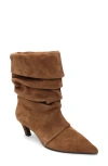 Ash Virgee Pointed Toe Kitten Heel Bootie In Brown