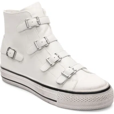 Ash Virgin Leather High Top Platform Sneaker In White