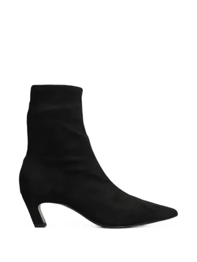 Ash Viva Pointed-toe Ankle Boots In Black
