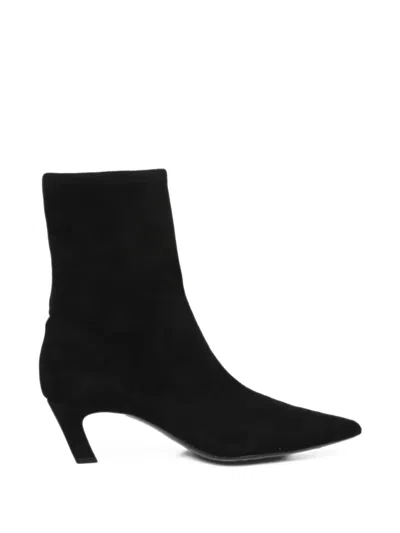 Ash Viva Pointed-toe Ankle Boots In Black