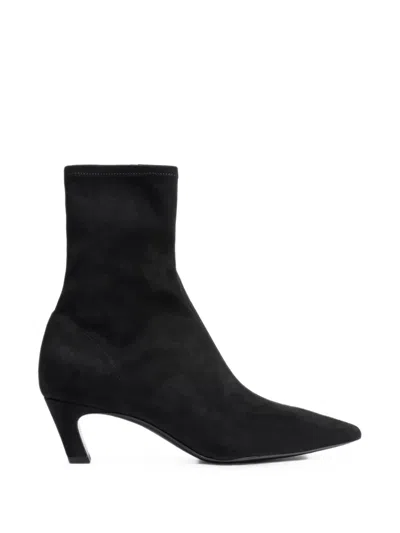 Ash Viva Pointed-toe Heeled Ankle Boots In Black