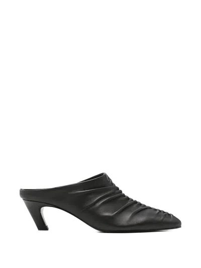 Ash Viva Ruched Mules In Black