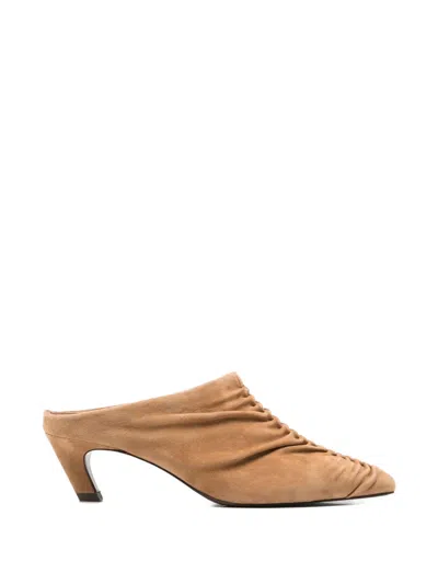 Ash Viva Suede Mules In Brown