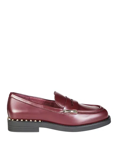 Ash Whisper 02 Leather Loafers In Bordeaux