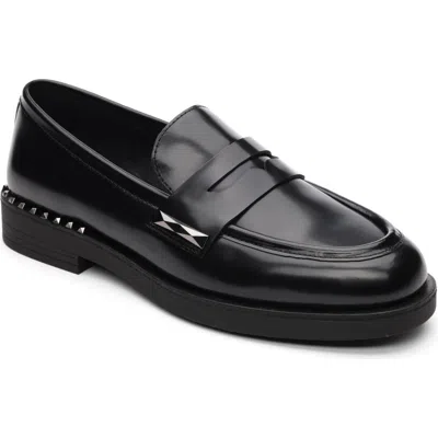 Ash Whisper Stud Penny Loafer In Black