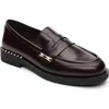 Ash Whisper Stud Penny Loafer In Bordeaux