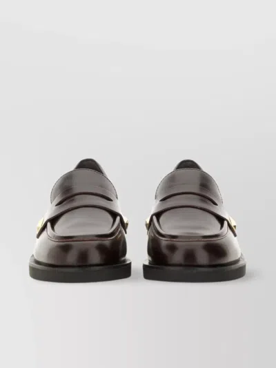 Ash Whisper Studded Heel Loafers Gold Hardware