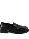 Ash Whisper Studded Strap Loafers In Black