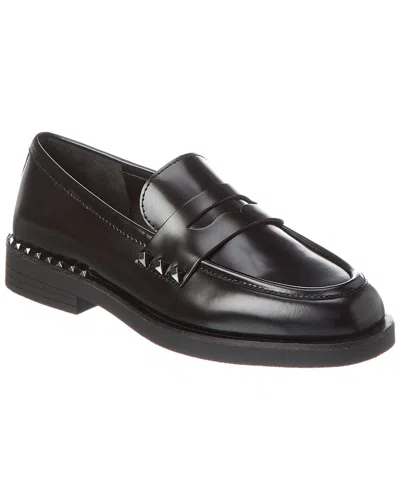 Ash Whisper Studded Round Toe Loafers In Nero