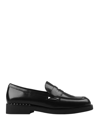 ASH WHISPER STUDS LOAFERS IN BLACK LEATHER