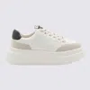 Ash Shell And Black Leather Combo Sneakers In White