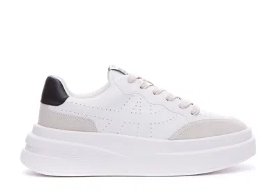 Ash White And Black Leather Trainers