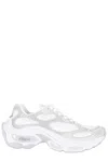 Ash White Dragon Leather Mesh Sneakers In White