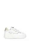 Ash Low Top Leather Match Sneakers Metallic Platform In White