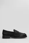 Ash Loafers With Studs Detail And Textured Finish In Black