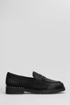 Ash Loafers With Studs Detail And Textured Finish In Black